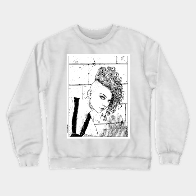 asc 651_La jeune rebelle (The young mohawk) Crewneck Sweatshirt by apolloniasaintclair